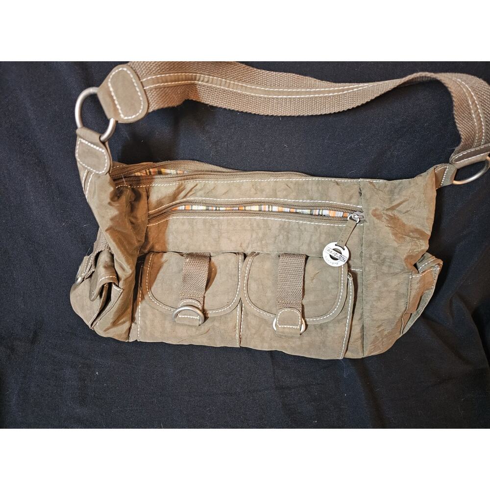 Tan Travelon Anti-Theft Crossbody Nylon Bag With RFID Protection Pocket